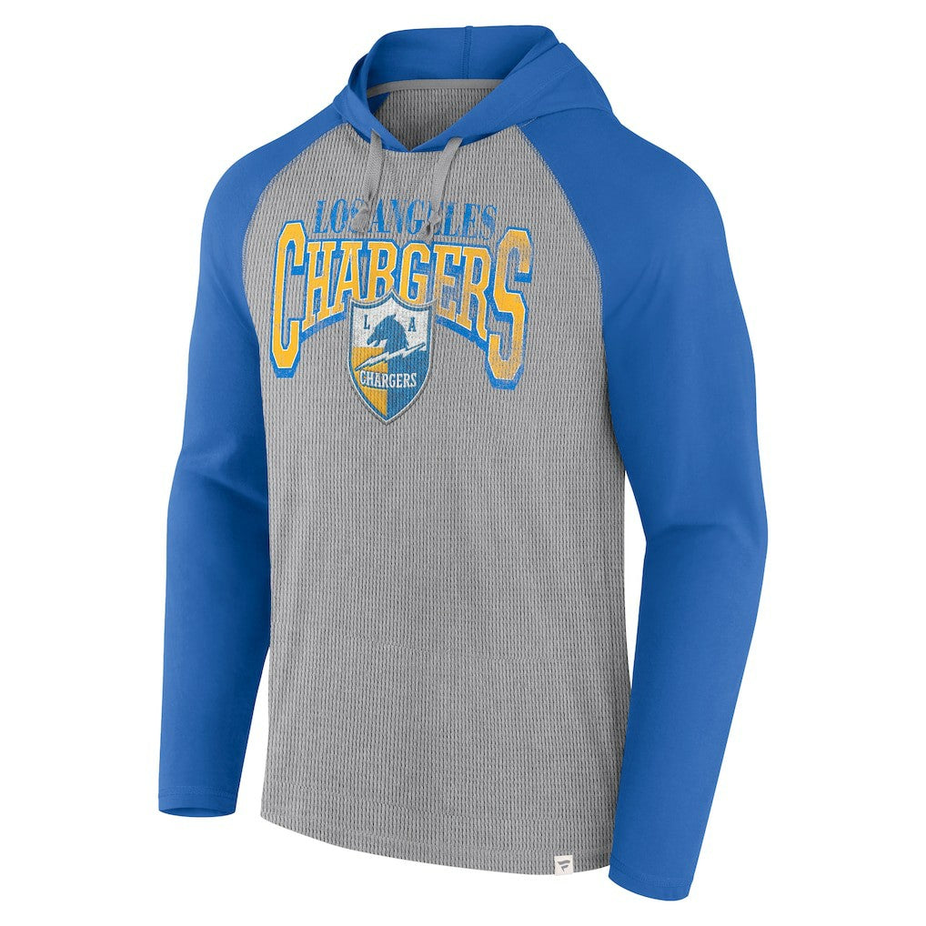 Los Angeles Chargers Under Center Long Sleeve Hoodie T-Shirt - Gray/Powder Blue sale