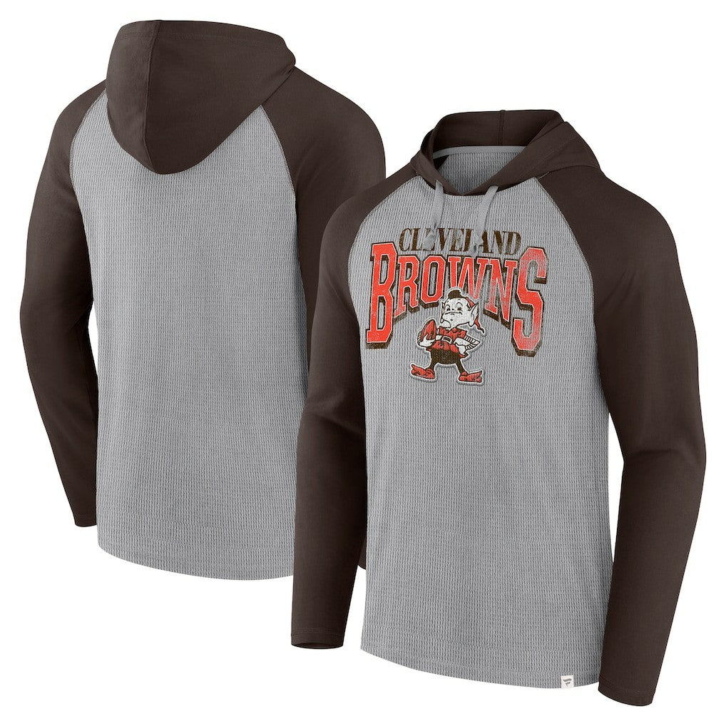 Cleveland Browns Under Center Long Sleeve Hoodie T-Shirt - Gray/Brown sale