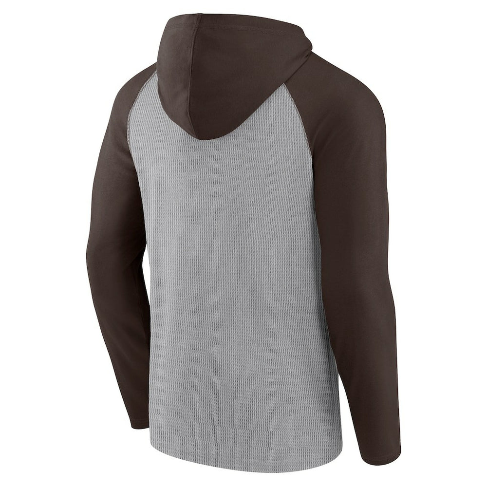 Cleveland Browns Under Center Long Sleeve Hoodie T-Shirt - Gray/Brown sale