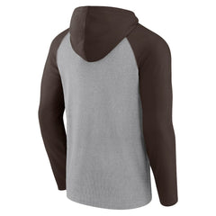 Cleveland Browns Under Center Long Sleeve Hoodie T-Shirt - Gray/Brown sale