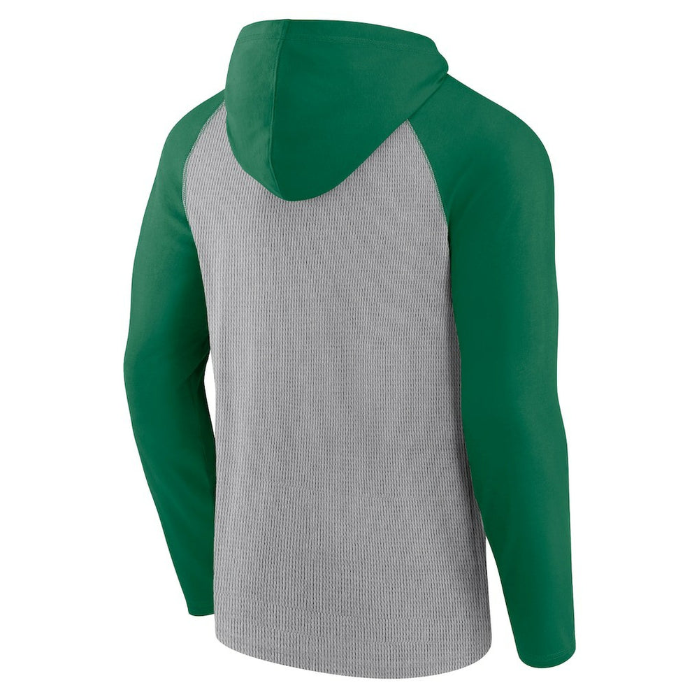 New York Jets Under Center Long Sleeve Hoodie T-Shirt - Gray/Kelly Green on sale