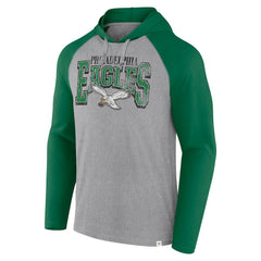 Philadelphia Eagles Under Center Long Sleeve Hoodie T-Shirt - Gray/Kelly Green outlet
