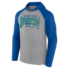 Seattle Seahawks Under Center Long Sleeve Hoodie T-Shirt - Gray/Royal cheap