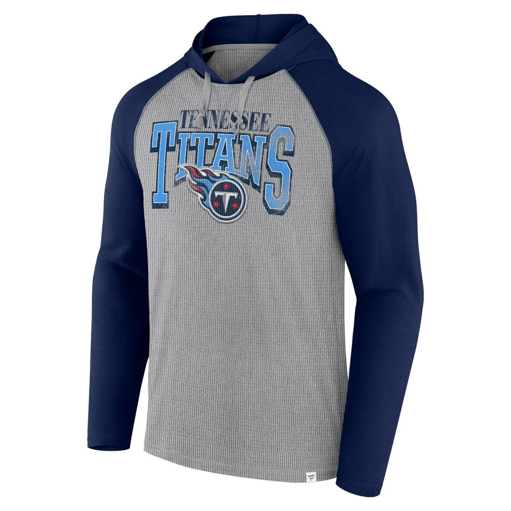 Tennessee Titans Under Center Long Sleeve Hoodie T-Shirt - Gray/Navy outlet