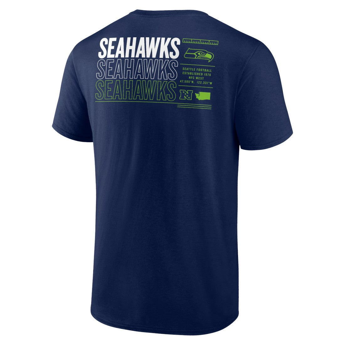 Seattle Seahawks Repeat Stats T-Shirt - College Navy on sale