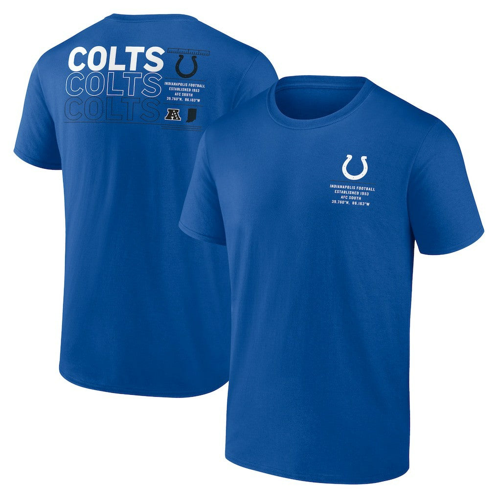 Indianapolis Colts Repeat Stats T-Shirt - Royal for sale