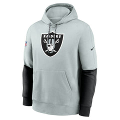 Las Vegas Raiders 2024 Sideline Club Pullover Hoodie - Silver | Nike sale
