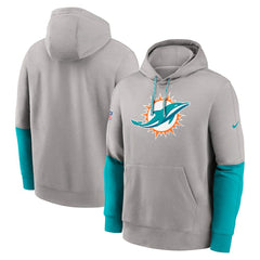 Miami Dolphins 2024 Sideline Club Pullover Hoodie - Gray | Nike cheap