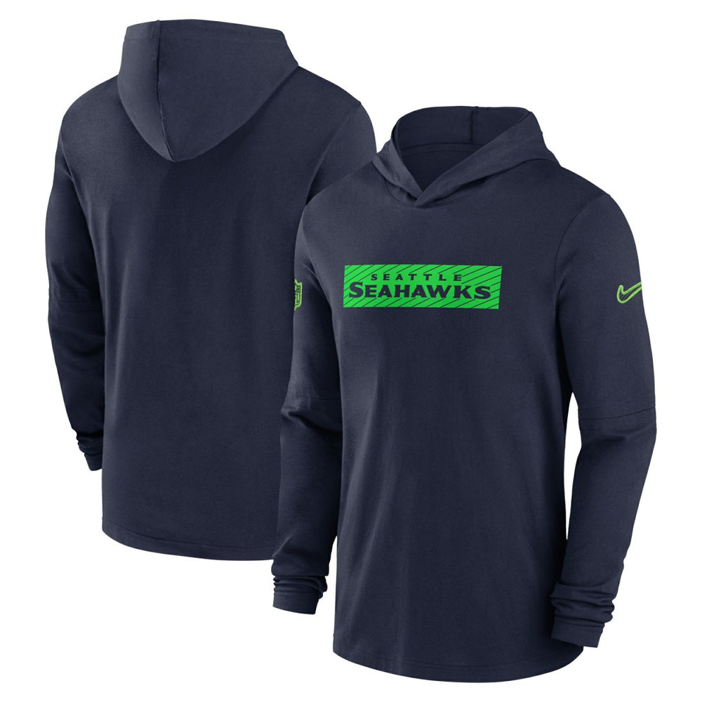 Seattle Seahawks 2024/25 Sideline Performance Long Sleeve Hoodie T-Shirt - College Navy | Nike cheap