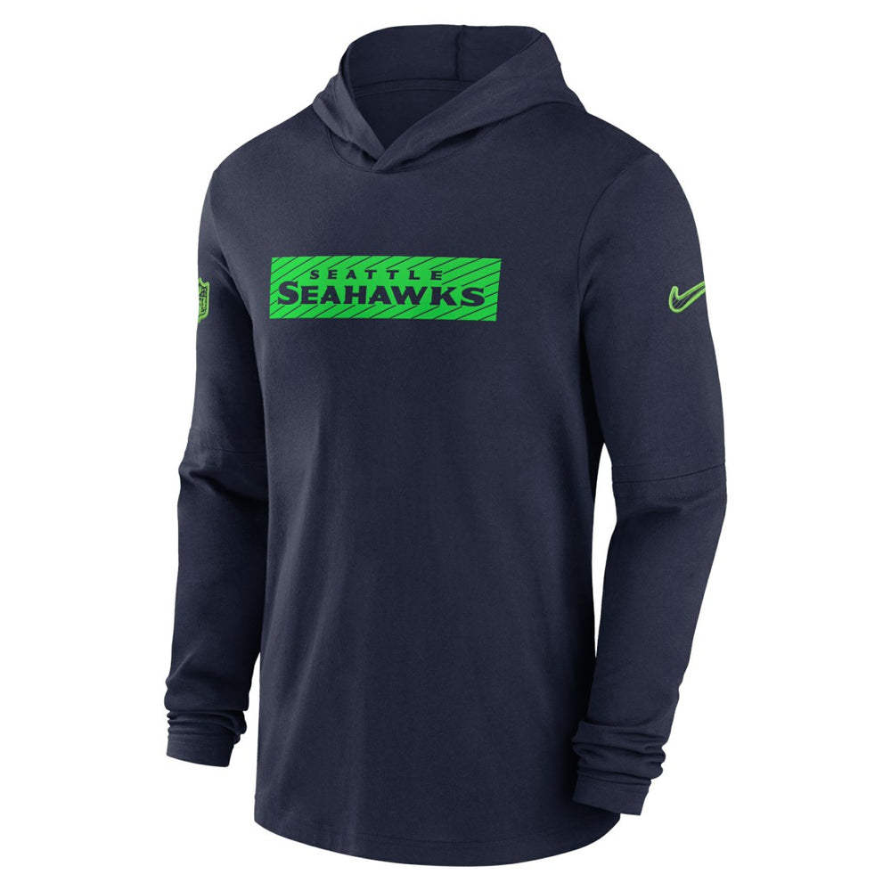 Seattle Seahawks 2024/25 Sideline Performance Long Sleeve Hoodie T-Shirt - College Navy | Nike cheap