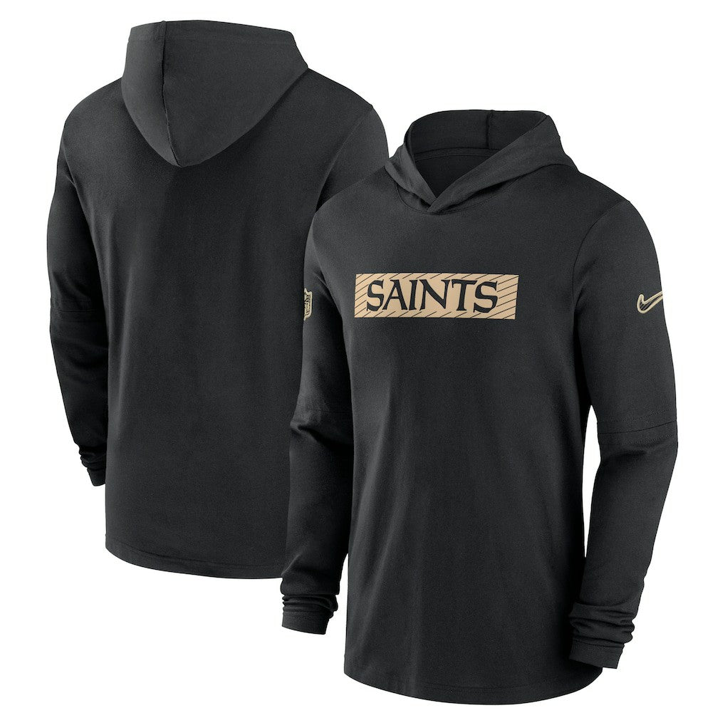 New Orleans Saints 2024/25 Sideline Performance Long Sleeve Hoodie T-Shirt - Black | Nike discount