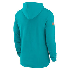 Miami Dolphins 2024/25 Sideline Performance Long Sleeve Hoodie T-Shirt - Aqua | Nike outlet