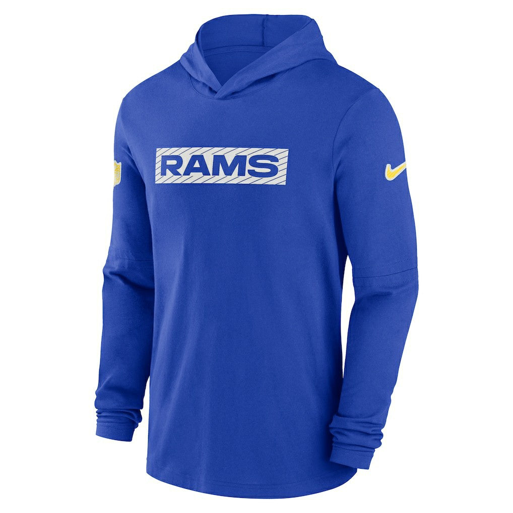 Los Angeles Rams 2024/25 Sideline Performance Long Sleeve Hoodie T-Shirt - Royal | Nike for sale