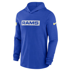 Los Angeles Rams 2024/25 Sideline Performance Long Sleeve Hoodie T-Shirt - Royal | Nike for sale
