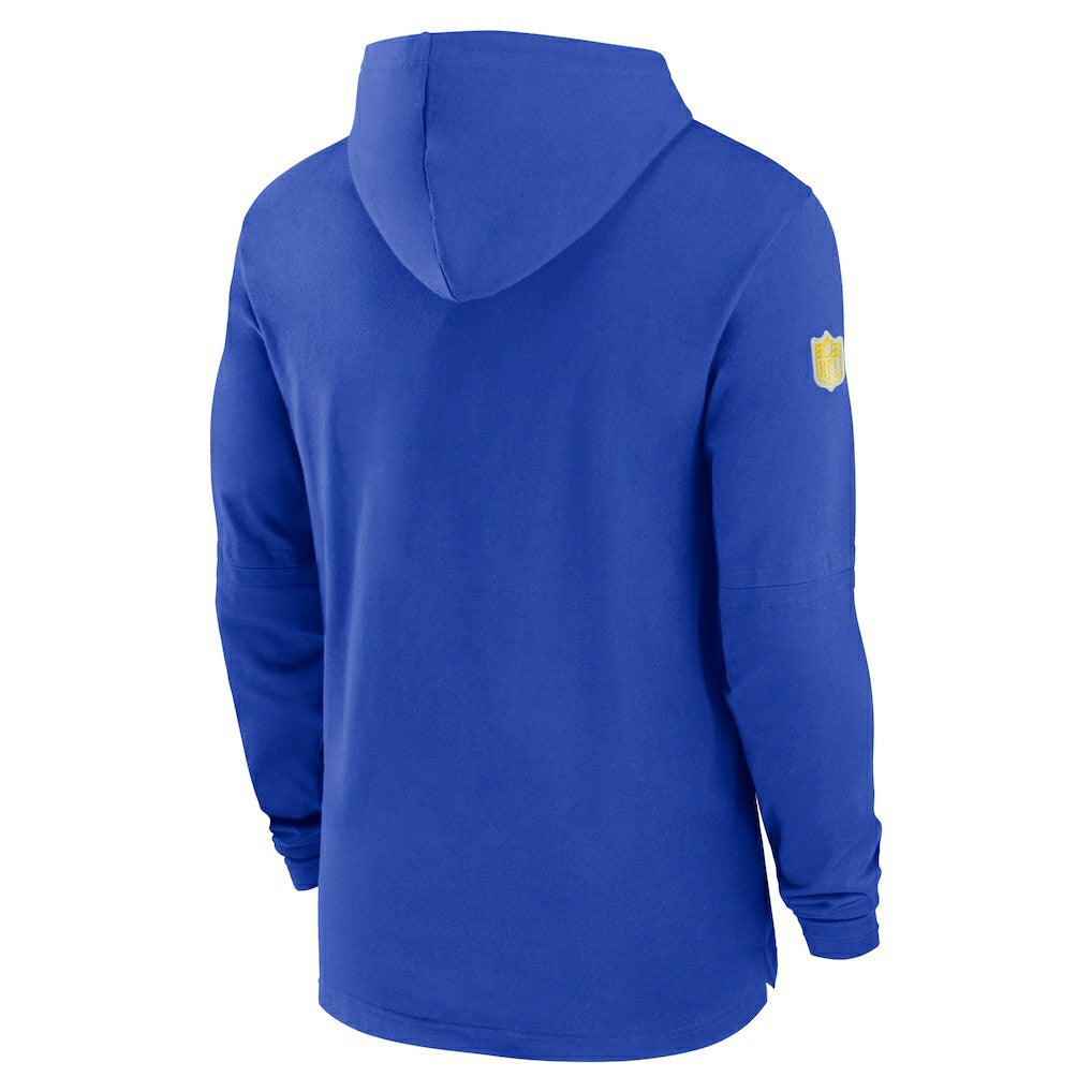 Los Angeles Rams 2024/25 Sideline Performance Long Sleeve Hoodie T-Shirt - Royal | Nike for sale