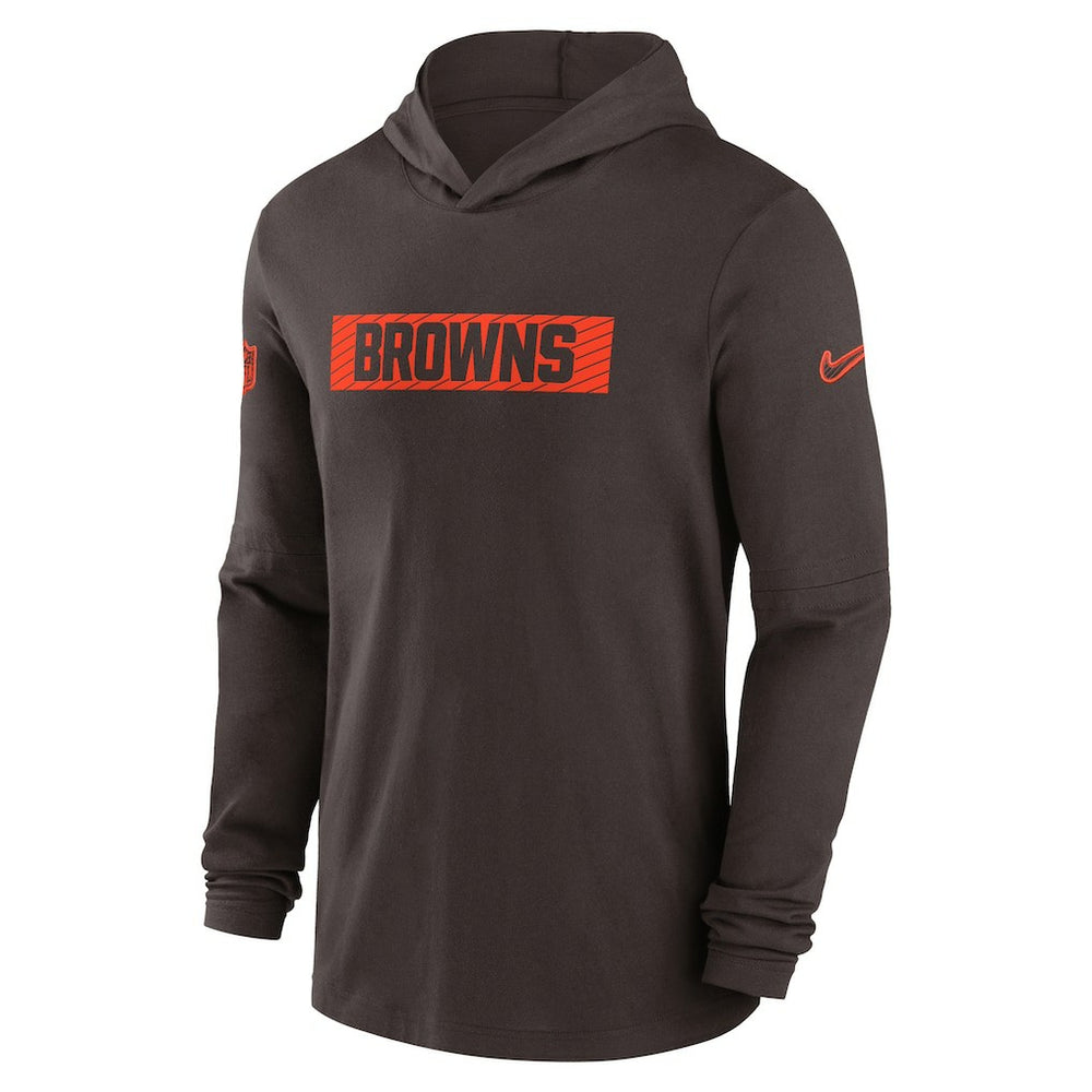 Cleveland Browns 2024/25 Sideline Performance Long Sleeve Hoodie T-Shirt - Brown | Nike for sale