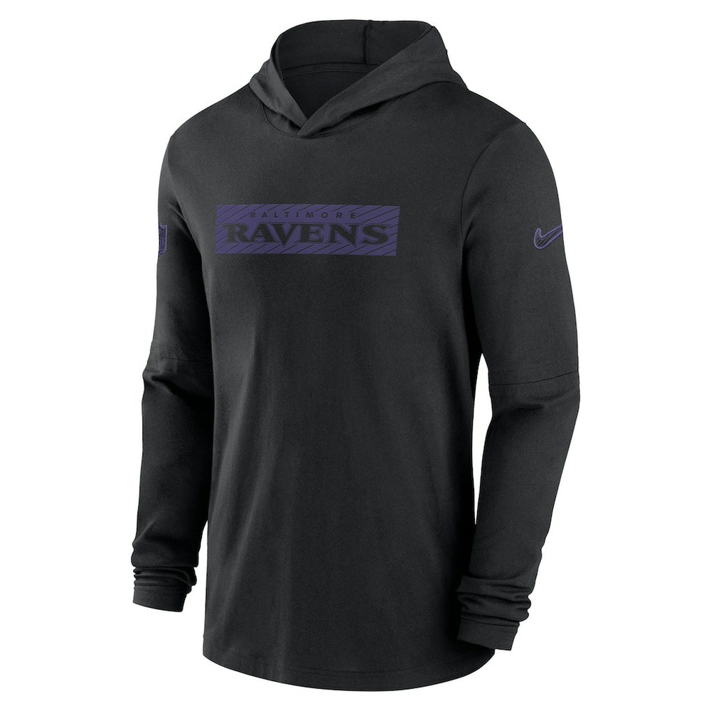 Baltimore Ravens 2024/25 Sideline Performance Long Sleeve Hoodie T-Shirt - Black | Nike outlet