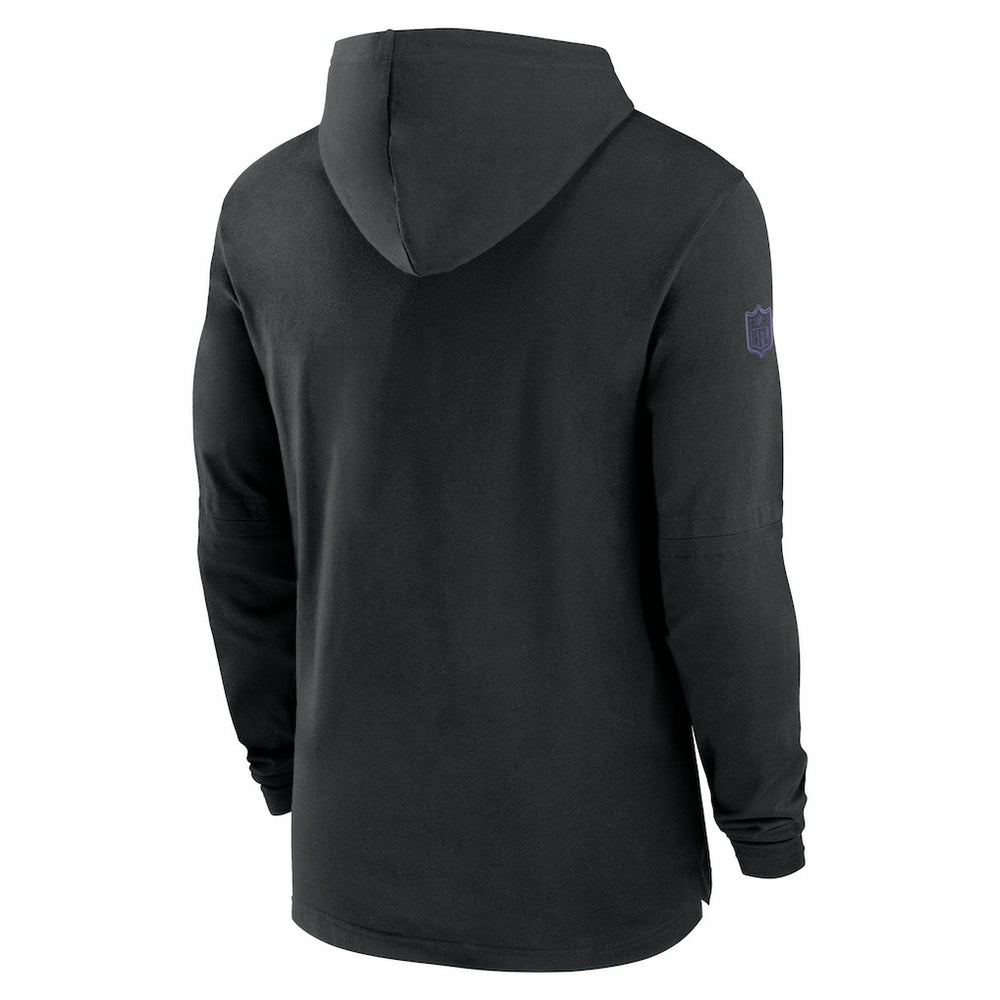 Baltimore Ravens 2024/25 Sideline Performance Long Sleeve Hoodie T-Shirt - Black | Nike outlet