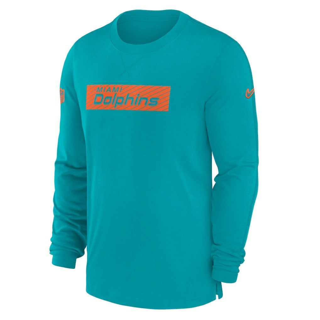 Miami Dolphins Sideline Player Performance Long Sleeve T-Shirt - Aqua | Nike discount