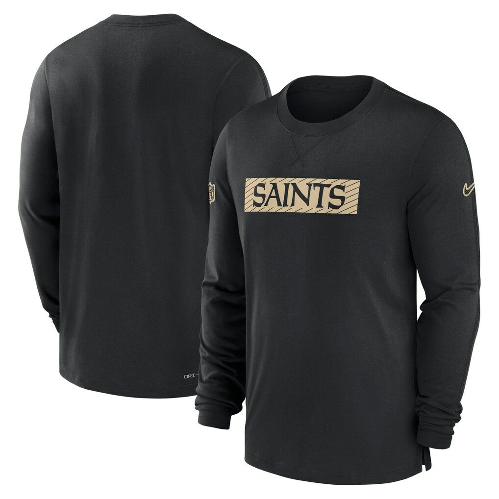 New Orleans Saints Sideline Player Performance Long Sleeve T-Shirt - Black | Nike for sale