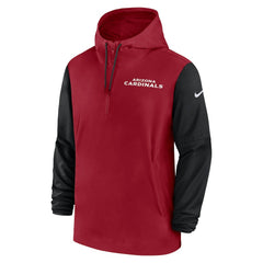 Arizona Cardinals 2024/25 Sideline Pre-Game Player 1/2-Zip Hoodie Jacket - Cardinal/Black | Nike outlet