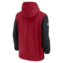 Arizona Cardinals 2024/25 Sideline Pre-Game Player 1/2-Zip Hoodie Jacket - Cardinal/Black | Nike outlet