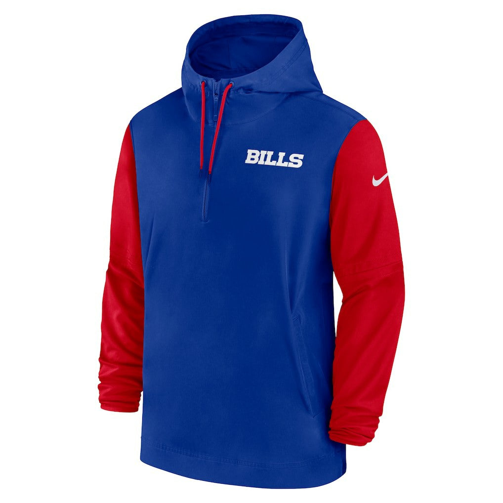 Buffalo Bills 2024/25 Sideline Pre-Game Player 1/2-Zip Hoodie Jacket - Royal/Red | Nike sale
