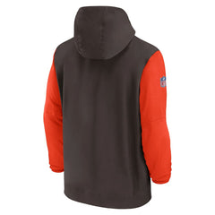 Cleveland Browns 2024/25 Sideline Pre-Game Player 1/2-Zip Hoodie Jacket - Brown/Orange | Nike online