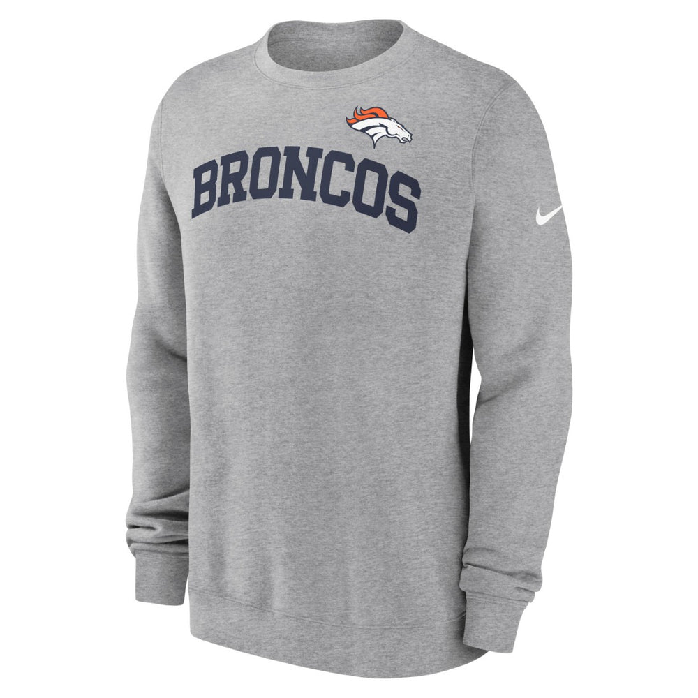 Denver Broncos Club Pullover Sweatshirt - Heather Gray | Nike outlet