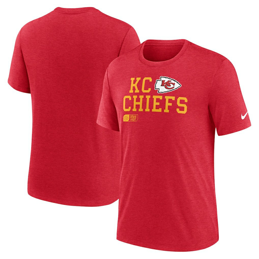 Kansas City Chiefs Overlap Lockup Tri-Blend T-Shirt - Red | Nike on sale