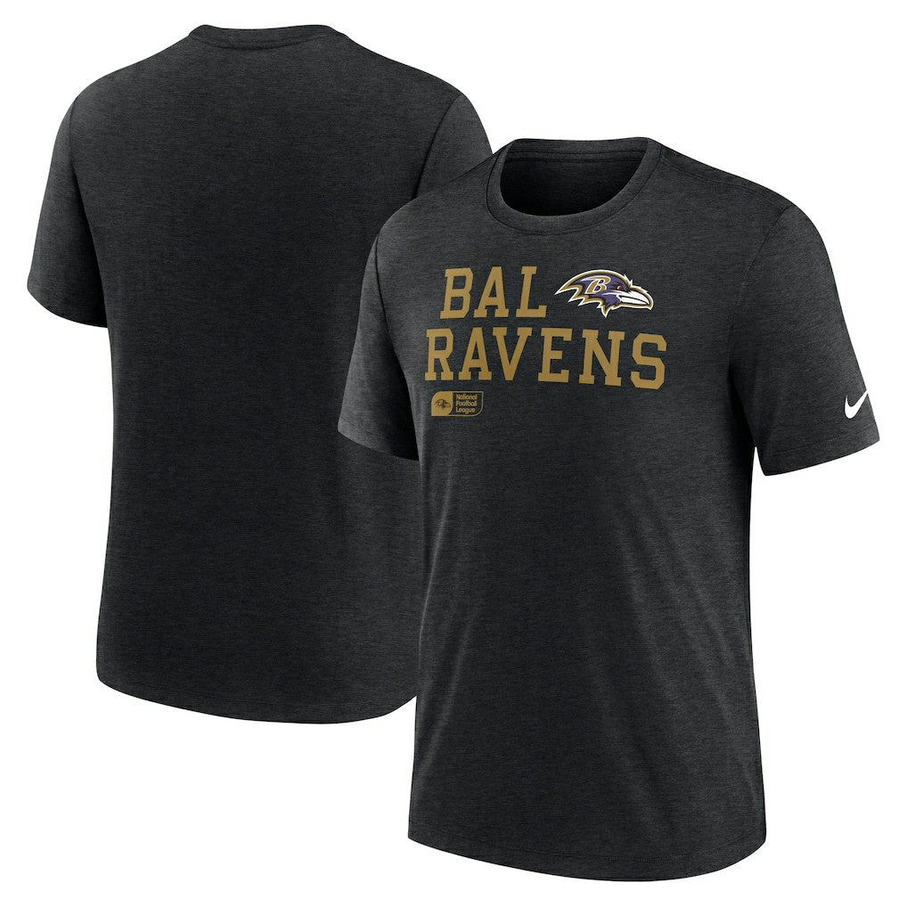 Baltimore Ravens Overlap Lockup Tri-Blend T-Shirt - Black | Nike on sale