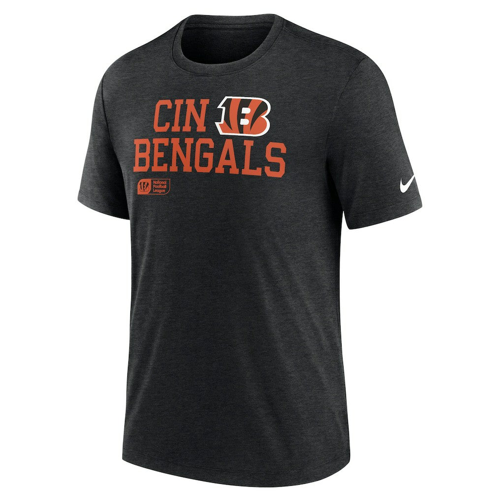 Cincinnati Bengals Overlap Lockup Tri-Blend T-Shirt - Black | Nike outlet