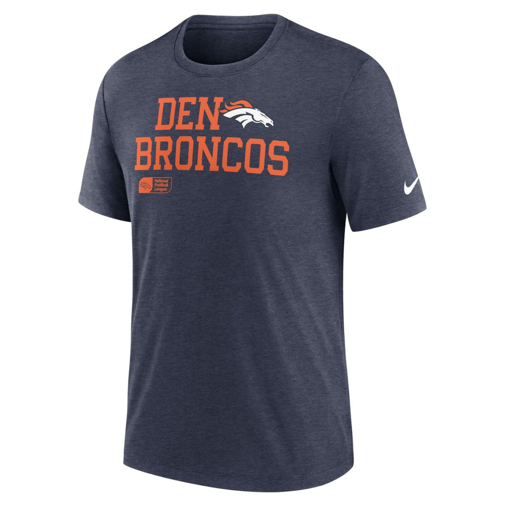Denver Broncos Overlap Lockup Tri-Blend T-Shirt - Navy | Nike cheap