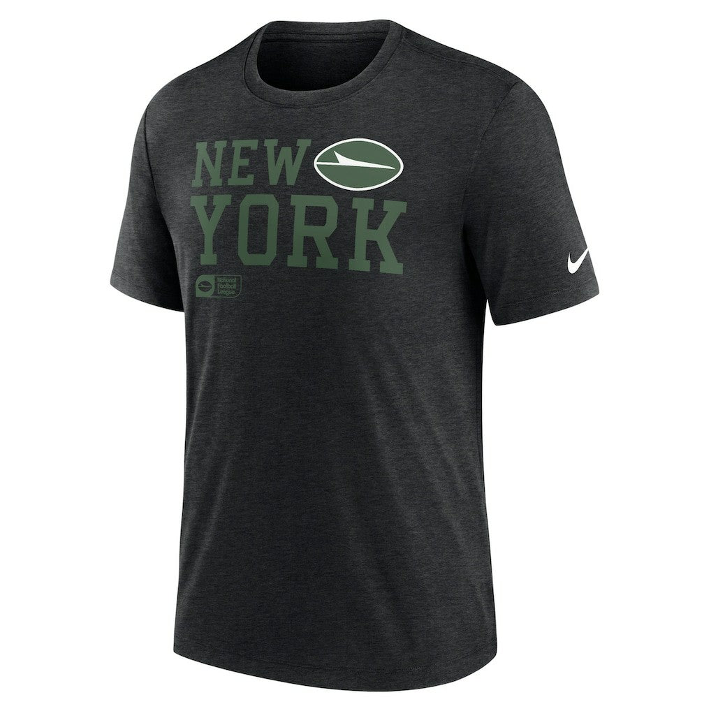 New York Jets Overlap Lockup Tri-Blend T-Shirt - Black | Nike for sale