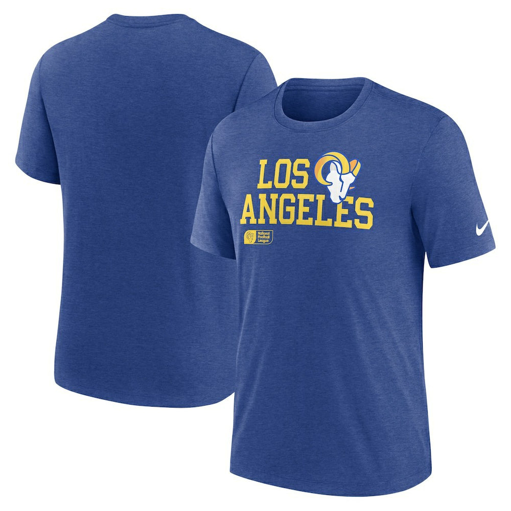 Los Angeles Rams Overlap Lockup Tri-Blend T-Shirt - Royal | Nike sale