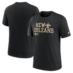 New Orleans Saints Overlap Lockup Tri-Blend T-Shirt - Black | Nike cheap