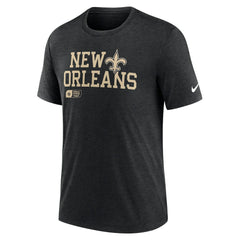 New Orleans Saints Overlap Lockup Tri-Blend T-Shirt - Black | Nike cheap