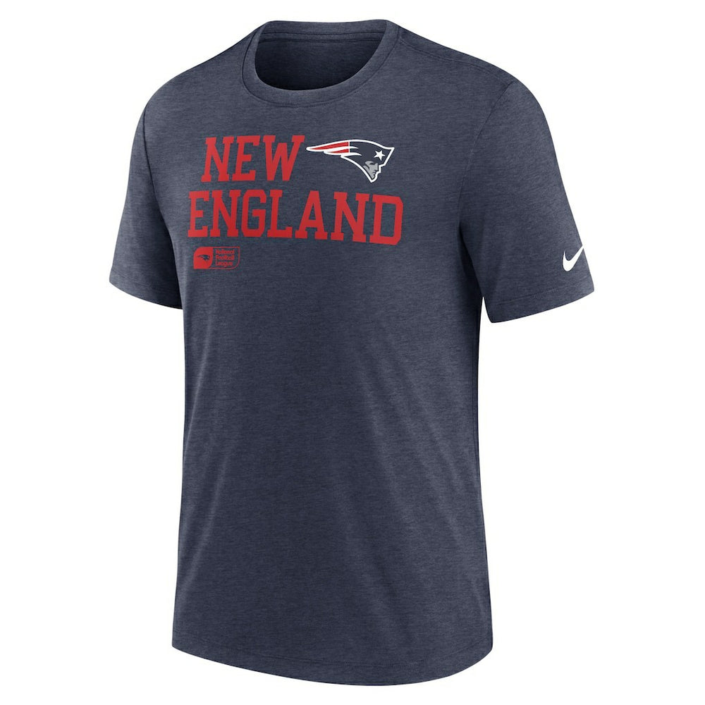 New England Patriots Overlap Lockup Tri-Blend T-Shirt - Navy | Nike sale