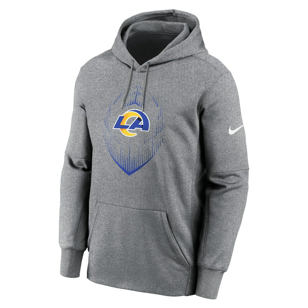 Los Angeles Rams Icon Performance Pullover Hoodie - Heather Gray | Nike on sale