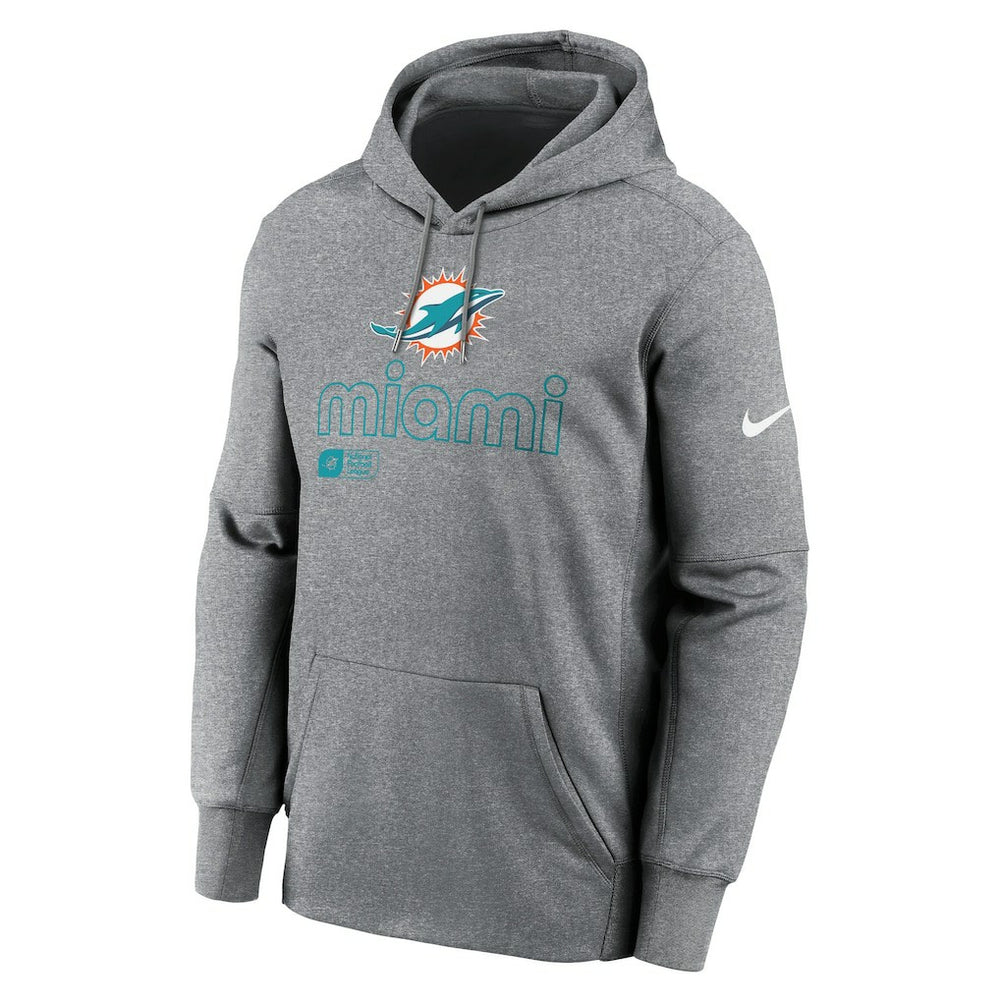 Miami Dolphins Performance Pullover Hoodie - Heather Gray | Nike sale
