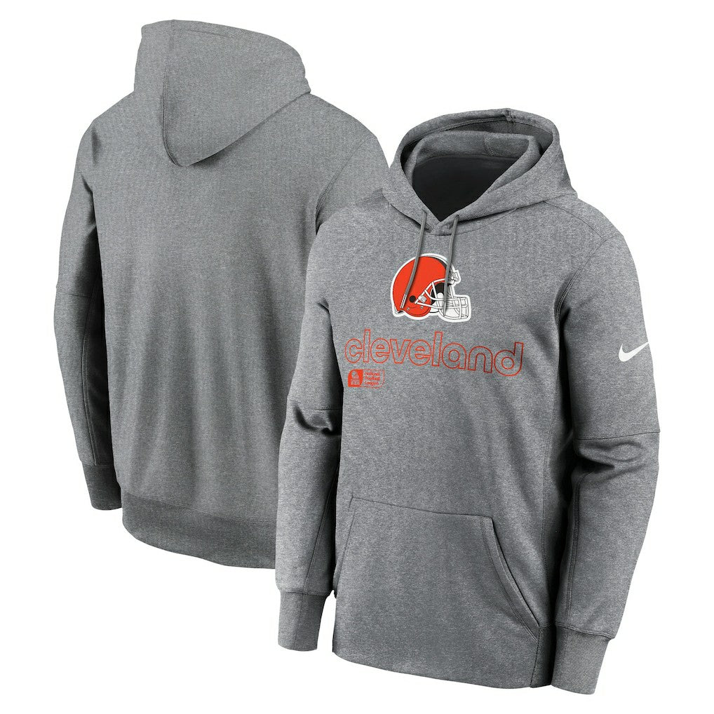 Cleveland Browns Performance Pullover Hoodie - Heather Gray | Nike on sale