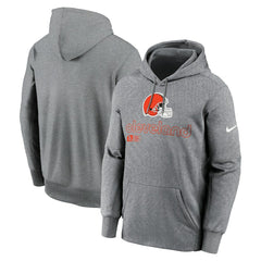 Cleveland Browns Performance Pullover Hoodie - Heather Gray | Nike on sale