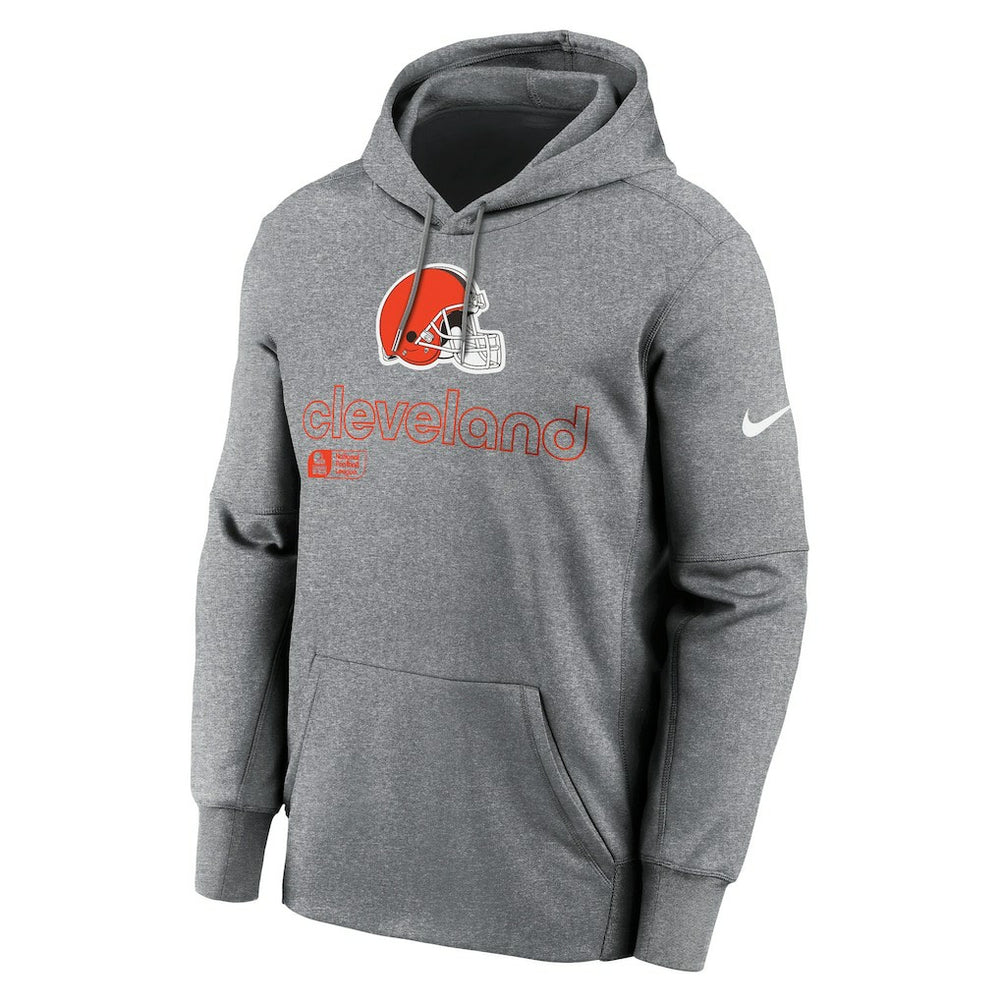 Cleveland Browns Performance Pullover Hoodie - Heather Gray | Nike on sale