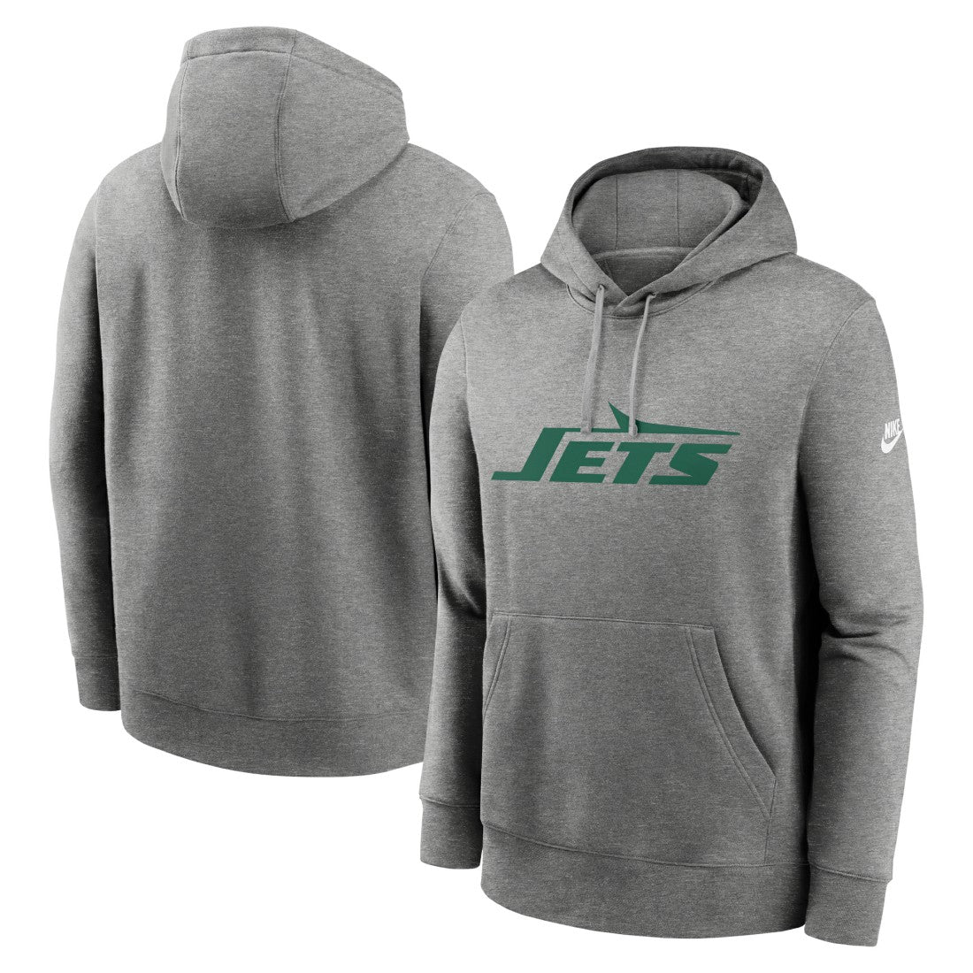 New York Jets Rewind Club Logo Pullover Hoodie - Heather Gray | Nike discount