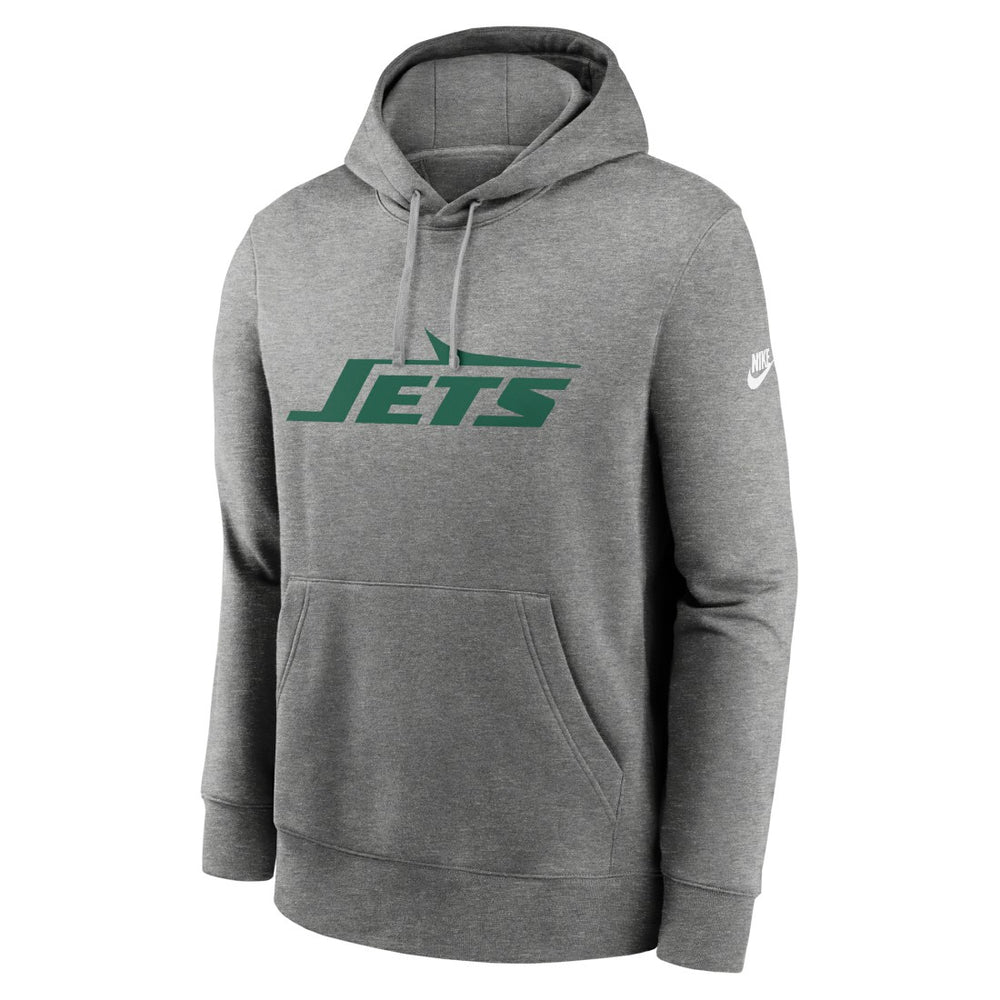 New York Jets Rewind Club Logo Pullover Hoodie - Heather Gray | Nike discount