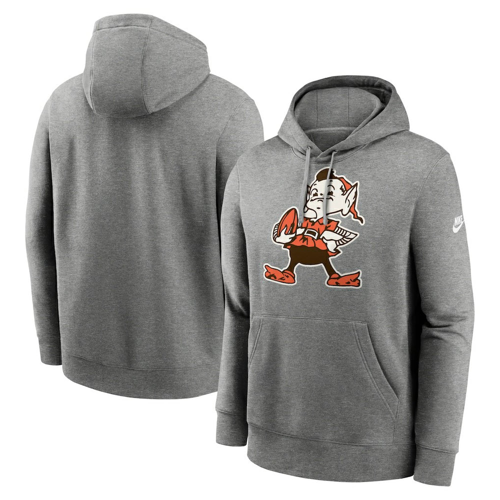 Cleveland Browns Rewind Club Logo Pullover Hoodie - Heather Gray | Nike on sale