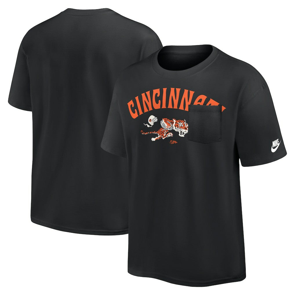 Cincinnati Bengals Rewind Heavy Max90 Pocket T-Shirt - Black | Nike on sale