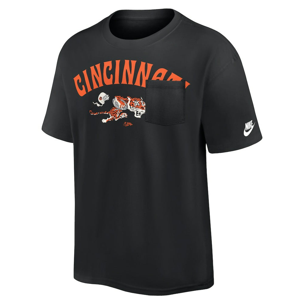 Cincinnati Bengals Rewind Heavy Max90 Pocket T-Shirt - Black | Nike on sale