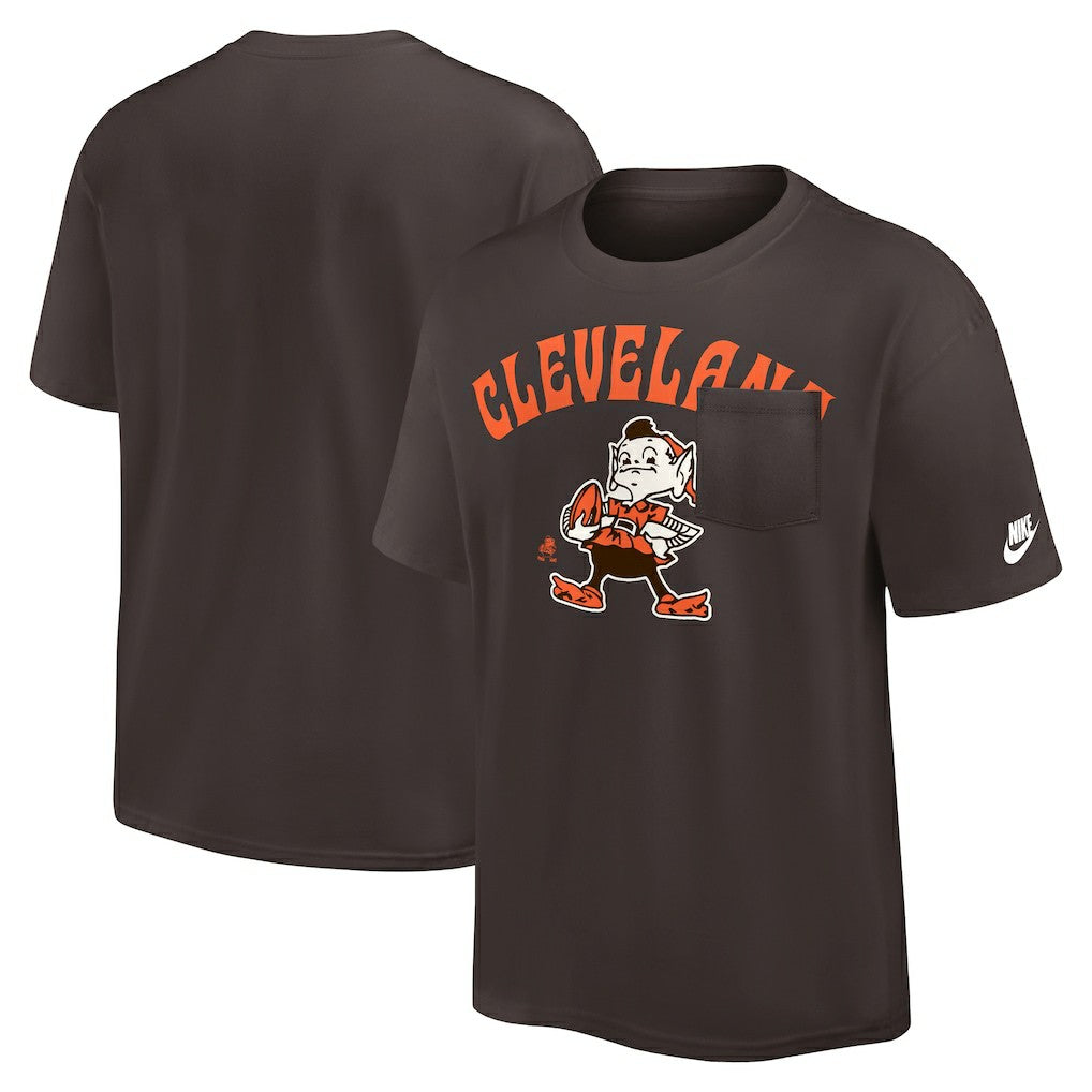 Cleveland Browns Rewind Heavy Max90 Pocket T-Shirt - Brown | Nike outlet