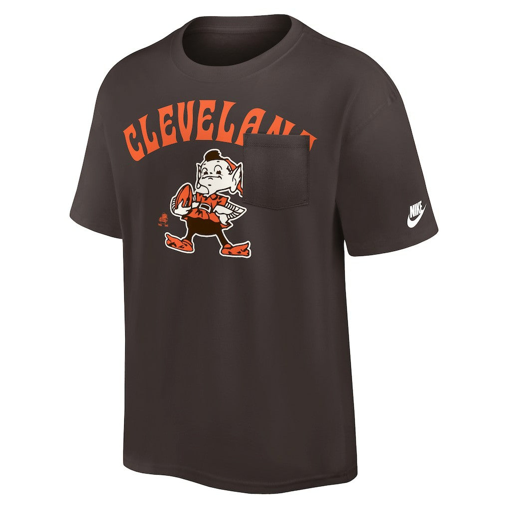 Cleveland Browns Rewind Heavy Max90 Pocket T-Shirt - Brown | Nike outlet